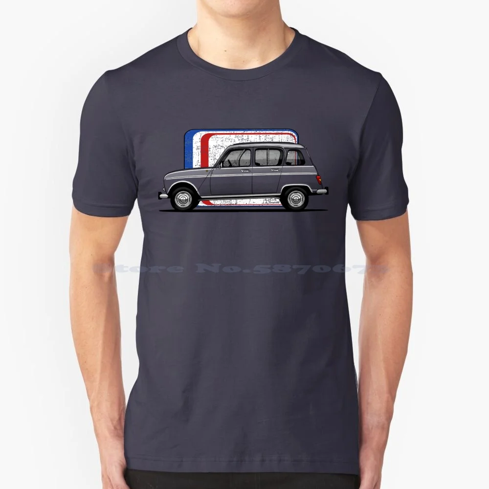 

The Iconic French Utility Car T Shirt 100% Cotton Tee 4L Car Classic Utilitarian Goseatonius Jaagdesign France Flag