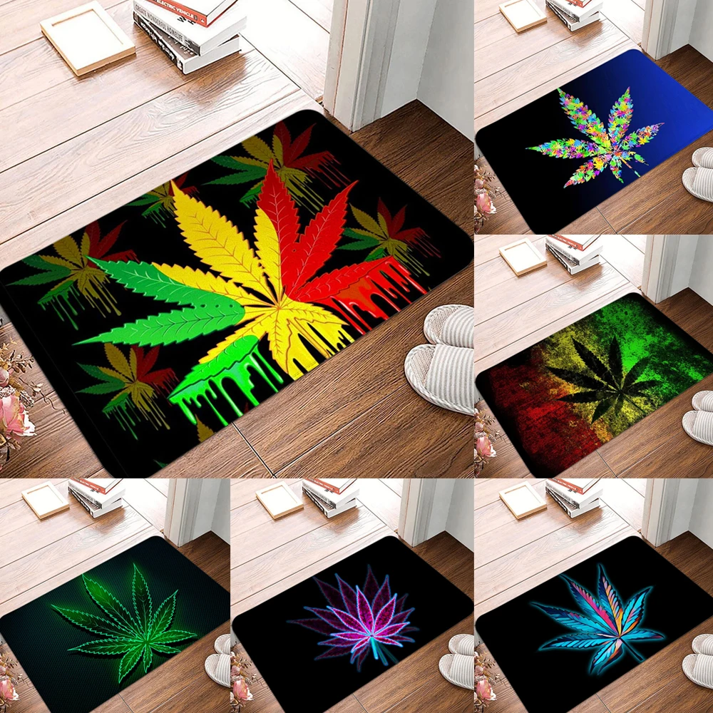 

Maple Leaf Print Entrance Doormat Oil Proof Kitchen Rug Anti-slip Bath Mat Toilet Rugs Carpet Home Decor Area Rug Alfombra