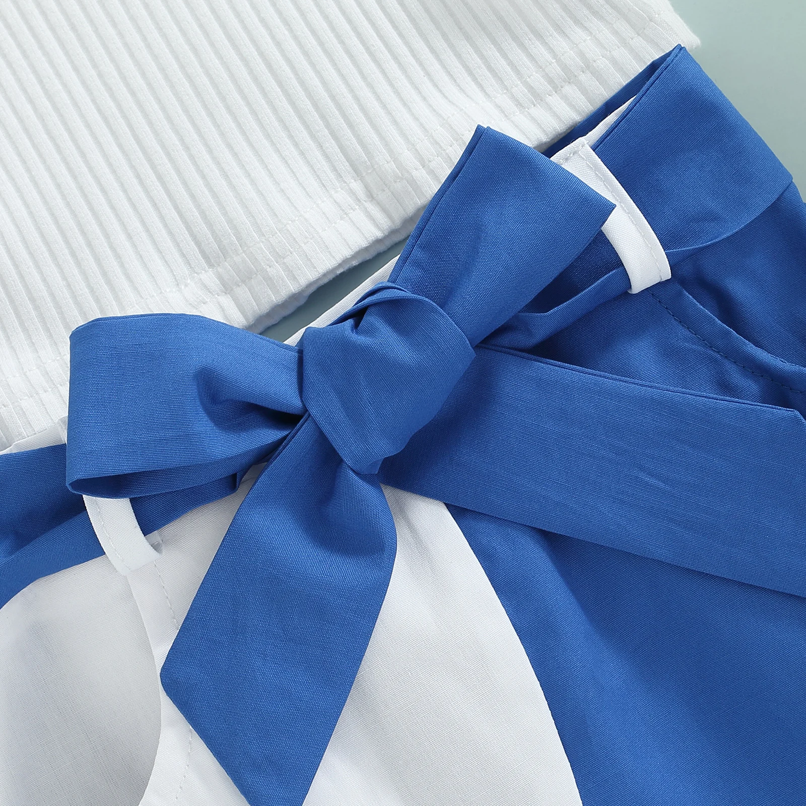 Летний детский костюм Citgeett с короткой юбкой для девочек короткий топ в рубчик