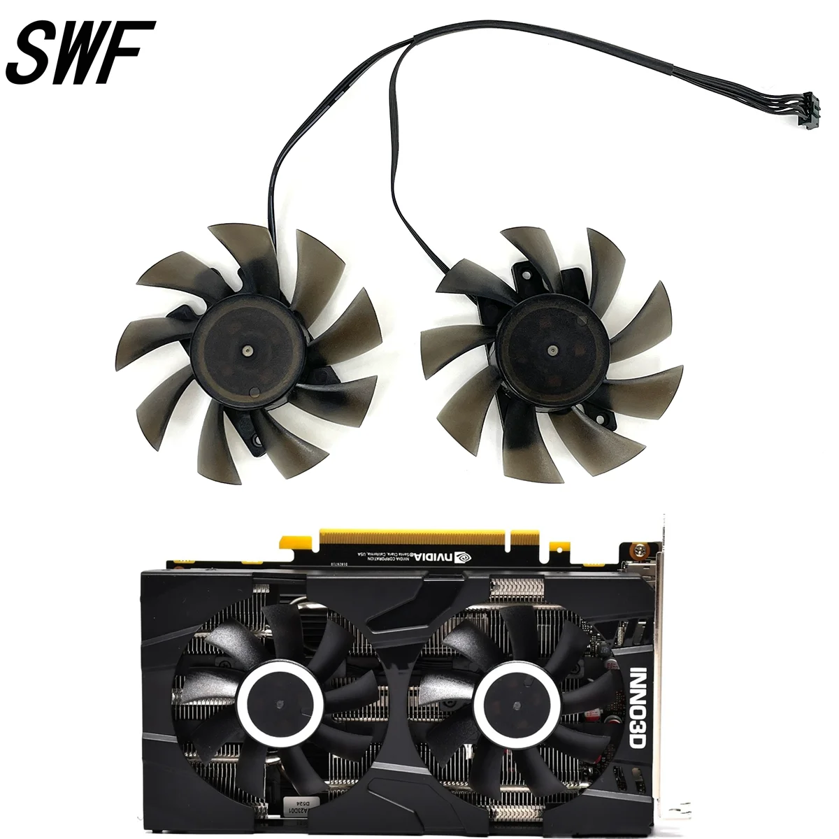 New 2Pcs/set CF-12815S 4P Cooling Fan Replacement For Inno3D GeForce GTX 1660 Ti RTX 2060 Ggraphics Video card GPU Cooler Fan