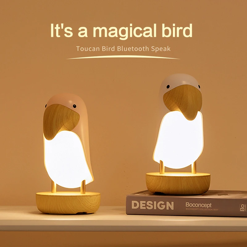 

Светодиодная лампа Hornbill для детей, прикроватный светильник с USB, совместим с Bluetooth, симпатичный ночник Hornbill, подарок для детей