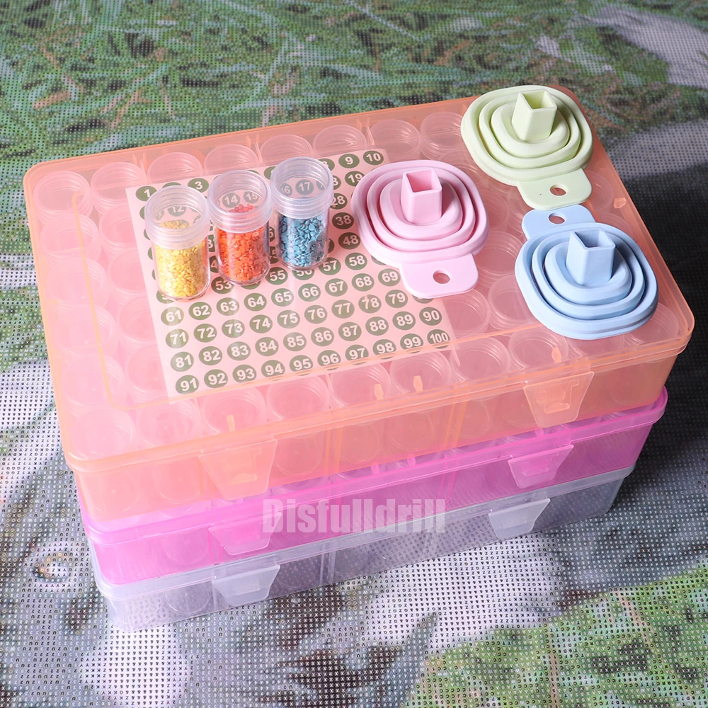 

62/30 Bottles Diamond Painting Box Diamond Embroidery Accessories Diamond Mosaic Carry Case Container Storage Box Hand Bag Tools