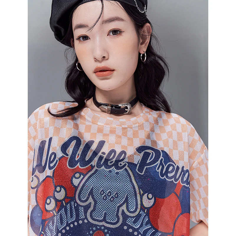 Женская футболка с коротким рукавом принтом Пекинской оперы - купить по выгодной