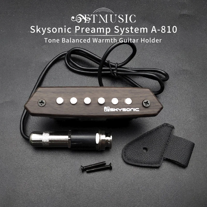 Claro com Tom e Controle de Volume Acabamento de Madeira Skysonic Guitarra Acústica Passiva Buraco Captador Humbucker A-810 Natural Som