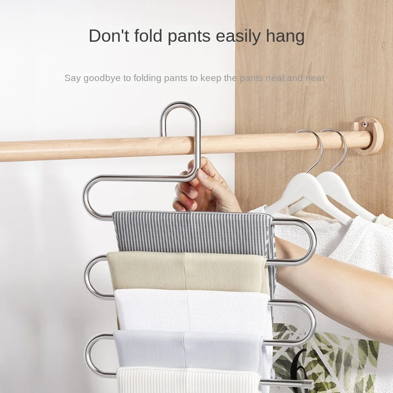 Многофункциональные вешалки из нержавеющей стали для одежды 5-слойная полка