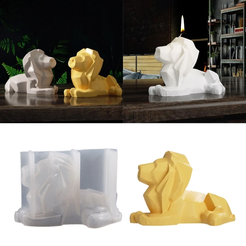 

R3MC Lion Silicone Mould Animal Plaster Silicone Mold for DIY Soap Making