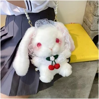 richme kawaii rabbit doll shoulder bag women japanese style lolita lace beading crossbody bags harajuku zipper bolso mujer