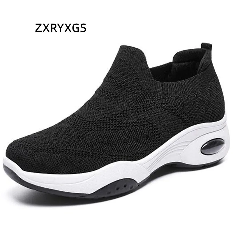 

ZXRYXGS Popular Women Sneaker Shoes Light Soft Sole Air Cushion Shoes 2022 New Premium Mesh Breathable Casual Sneakers for Women