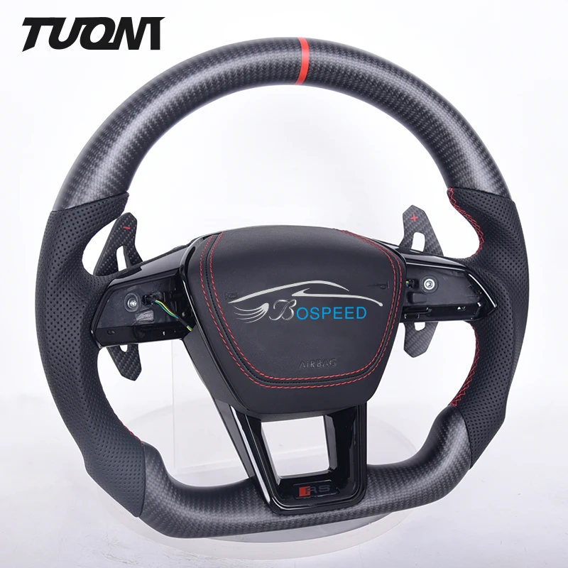 

Custom Black Perforated Leather Carbon Fiber Steering Wheel For Audi RS6 C8 C7 A6 B8 B9 B8.5 RS3 RS5 A4 A7 A5 S5 S6