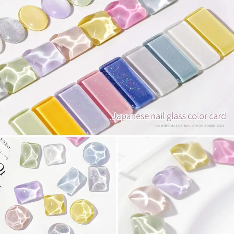 

Nail Polish Display transparent glass color card nail art water ripple trapezoidal color Card Swatch Nail Art manicure Tool