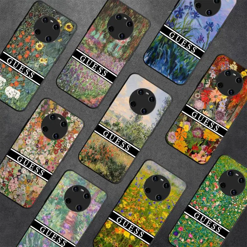 

Gustav Klimt Flower Garden Brand Guess Phone Case For Huawei Y5 Y62019 Y52018 Y92019 funda case for 9prime2019