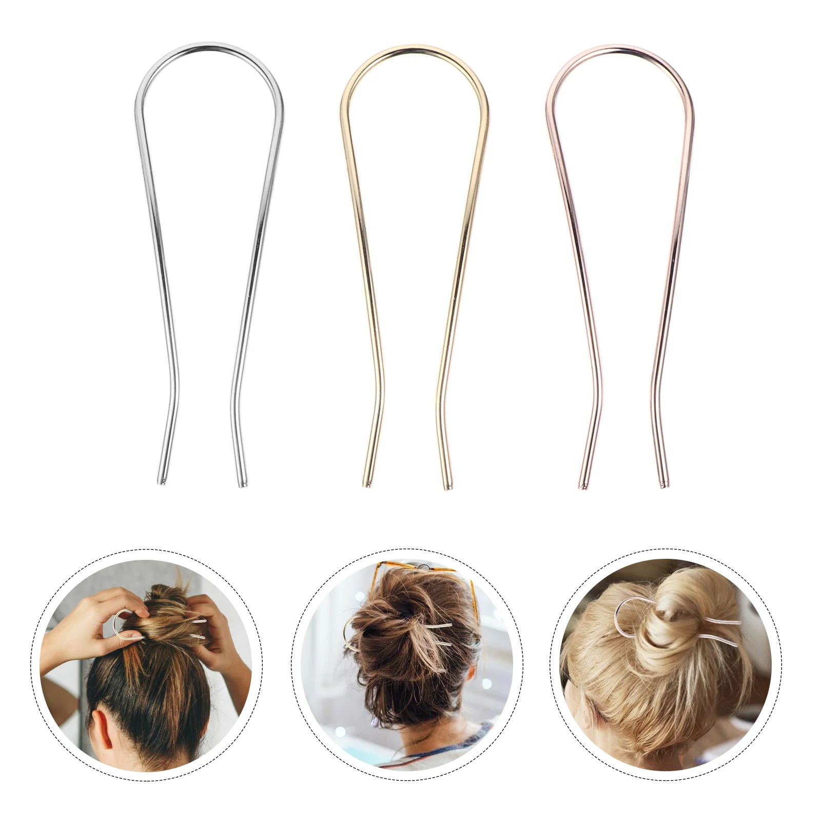 

Simple Retro Hairpin Women Headdress Hairpins Lady Barrettes U-shaped Headwears Clips Decors Vintage Forks Alloy Styling