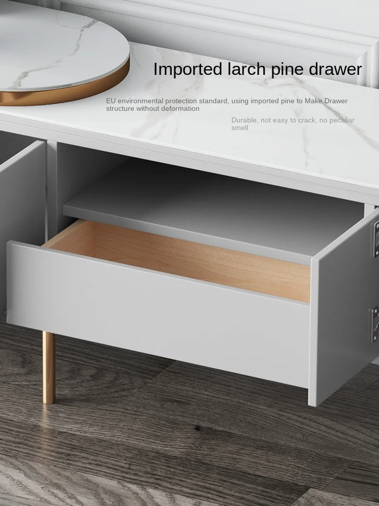 Выдвижной шкаф для телевизора HXL с каменной пластиной разрисованный шкафчик