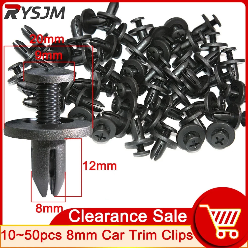 

10~50pcs 8mm Car Clips Universal Purpose Plastic Expansion Rivets Car Decoration Folder Door Push-Type Trimming Plate Clips