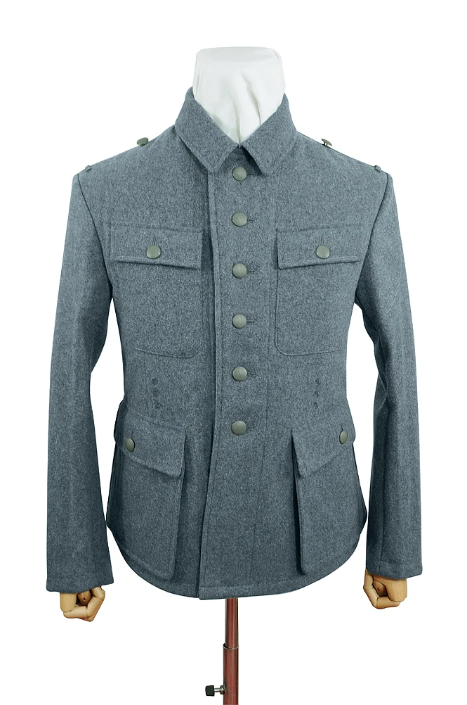

GUWA-101 WWII German M43 Heer EM Italian Field Wool tunic Feldbluse blue green grey