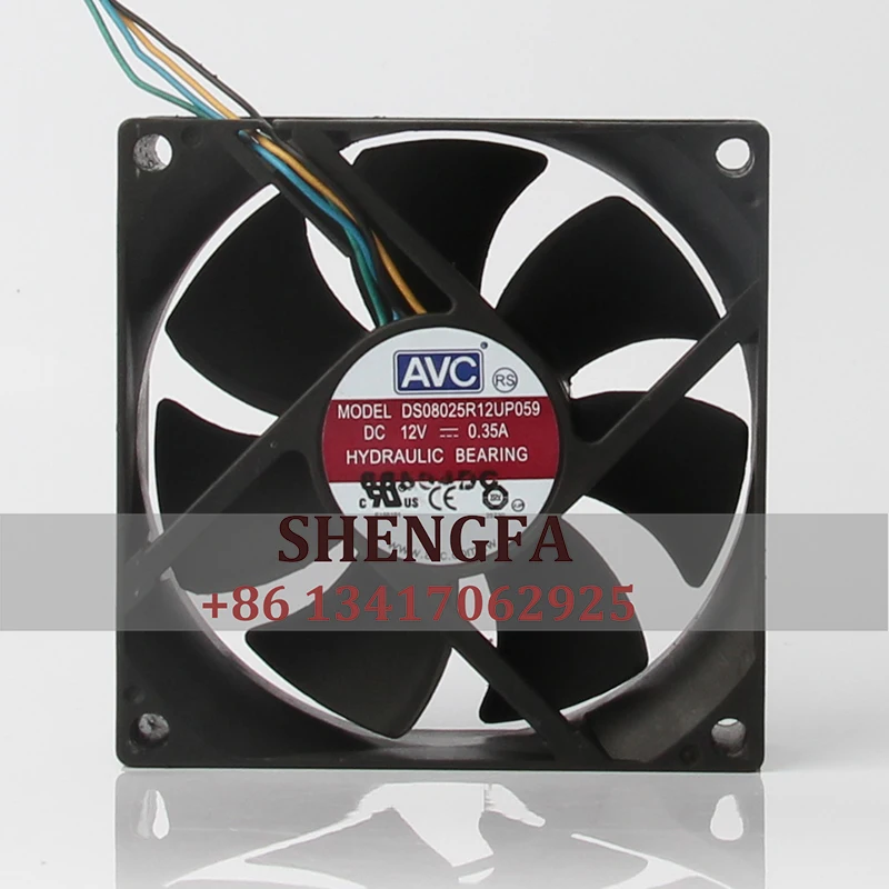 AVC чехол вентилятор охлаждения, 4-проводная вентиляция ШИМ, Осевой поток выхлопных газов, промышленный 12 В постоянного тока 0,35 A EC AC 80x80x25 мм 8 см 8025 DS08025R12UP059