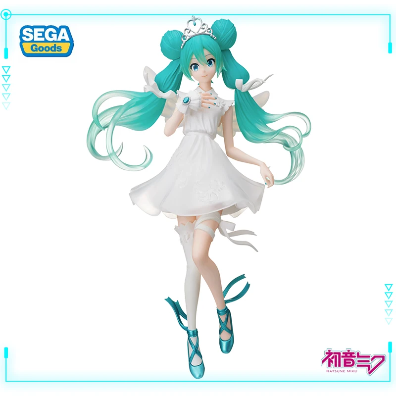 

SEGA Original Genuine Virtual Singer Vocaloid Hatsune Miku 15th Anniversary KEI Ver. 24cm SPM Figures Model Doll Toys Free Ship