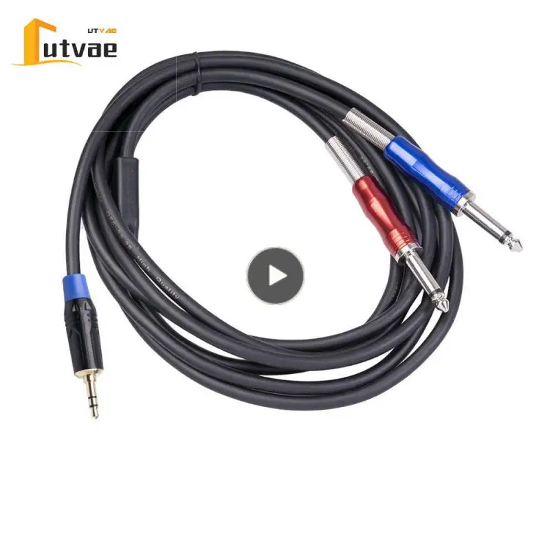 

6.35 Bi-directional Transmission Mono Male Audio Cable Black 3.5mm Revolution Dual 6.35 Strong And Durable Connection Cable 1.8m