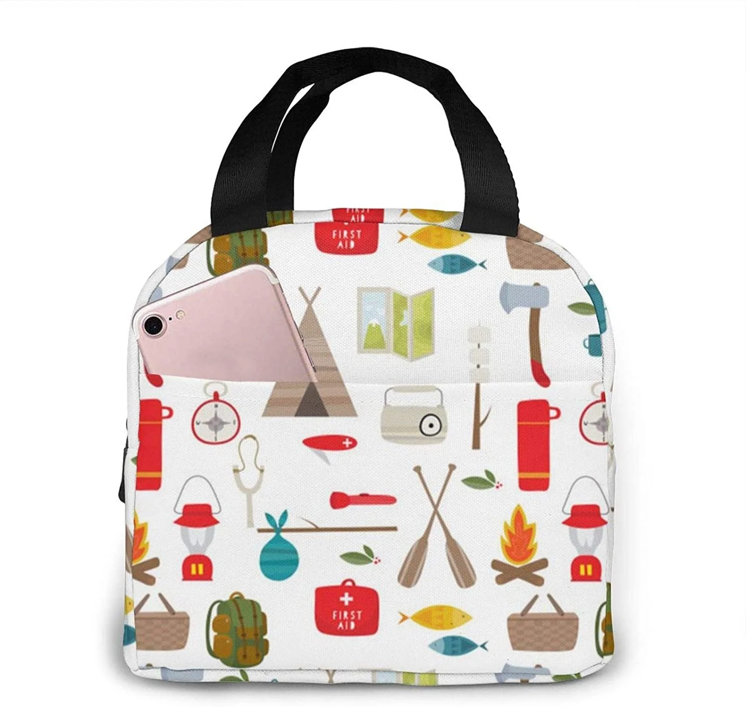 

Camping Lunch Bag Insulated Reusable Large Tote Bag Thermal Waterproof Durable Leakproof Cooler Lunch Box for Women Men Kids