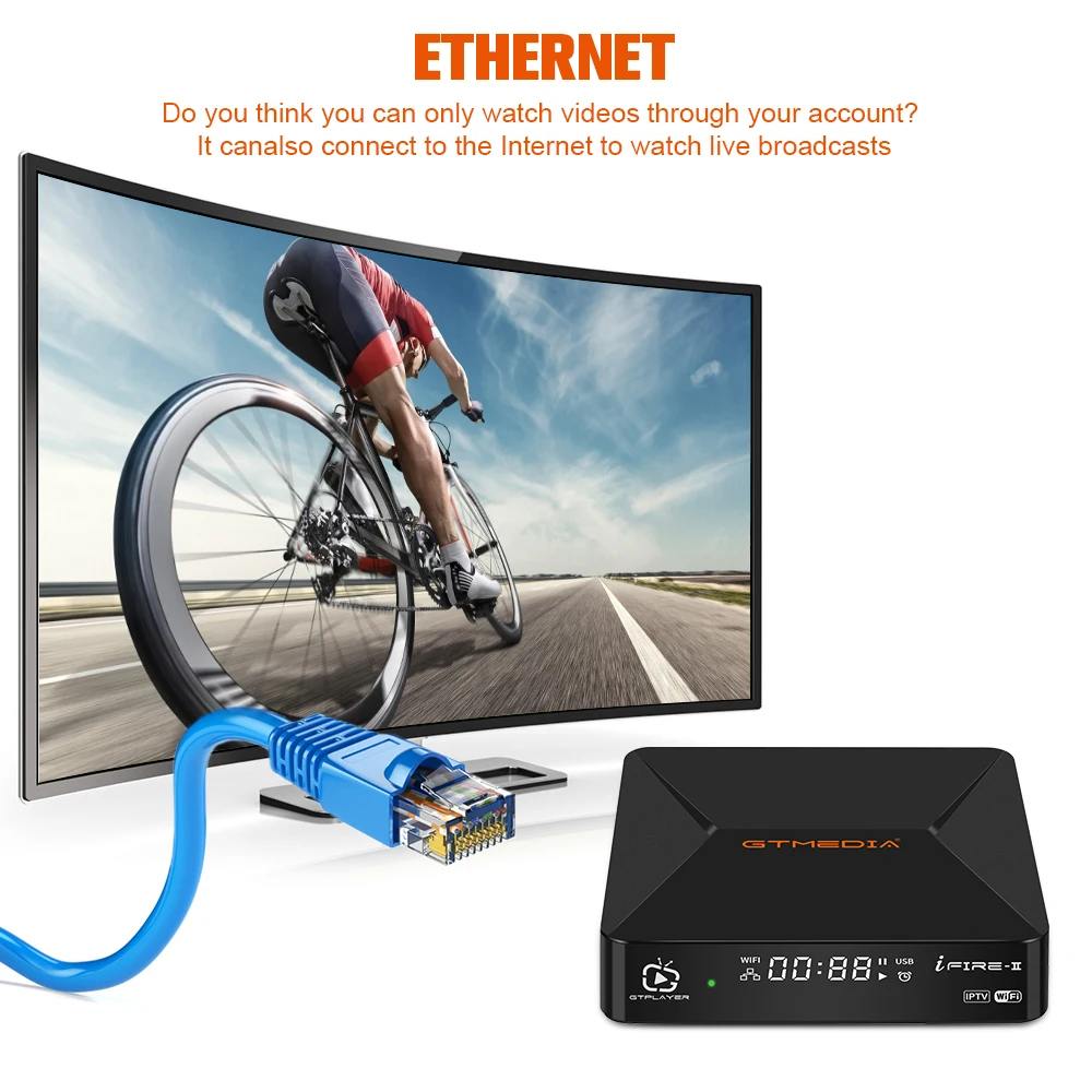 ТВ-приставка GTmedia Ifire 2 M3U 1080p HD H.265 10Bit Bulti In Wifi Ethernet MPEG 4 медиаплеер телеприставка со