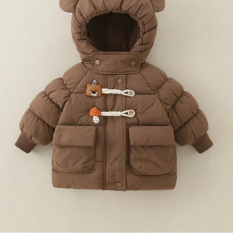 Фото Пальто Bread Jacket, утепленное хлопковое пальто для девочек, в корейском стиле, однотонное пальто-принцесса для зимы №4