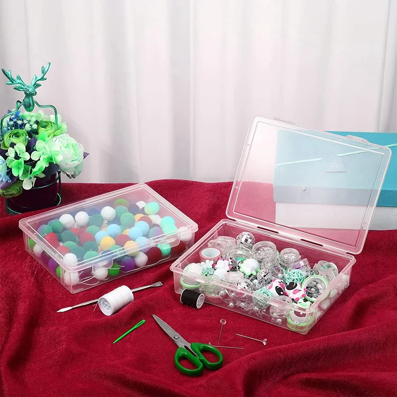 6 шт. пластиковая коробка для хранения с крышкой универсальный органайзер