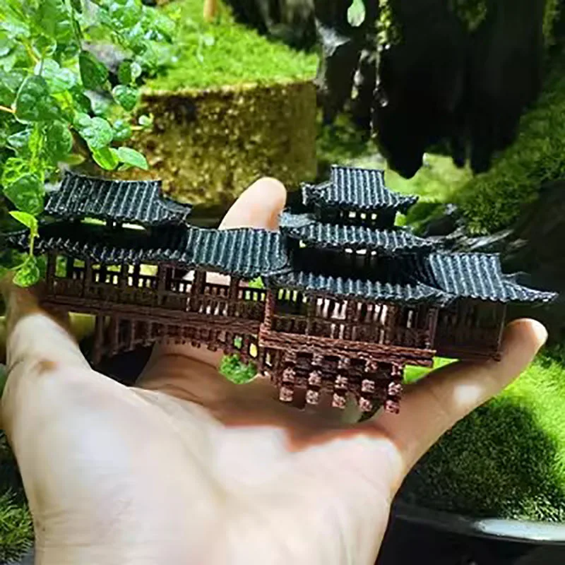 Древняя архитектурная модель в китайском стиле, покрытый мост, 3D-печать, мини-пейзажный мост, пластиковый орнамент, 231 (art.: 3920cbd705f07) - 3920cbd705f07