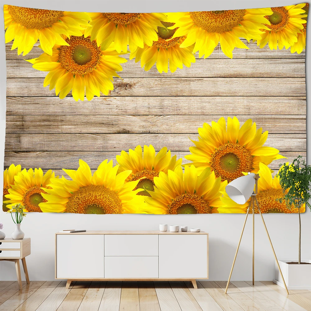 Настенный гобелен с растениями на деревянной доске настенный Подвесной Гобелен