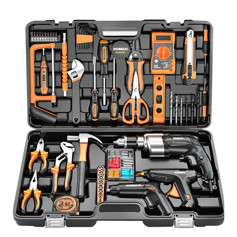 

Professional MAX Drill Tool Set Complete ToolKit Repairs Metal Wood Car Combination Tool Box Home Power Drill Complete Toolbox