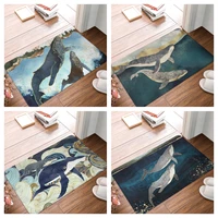 marine style door mat floor carpet for living room coral fleece rug sea turtle whale pattern anti slip doormat home decor