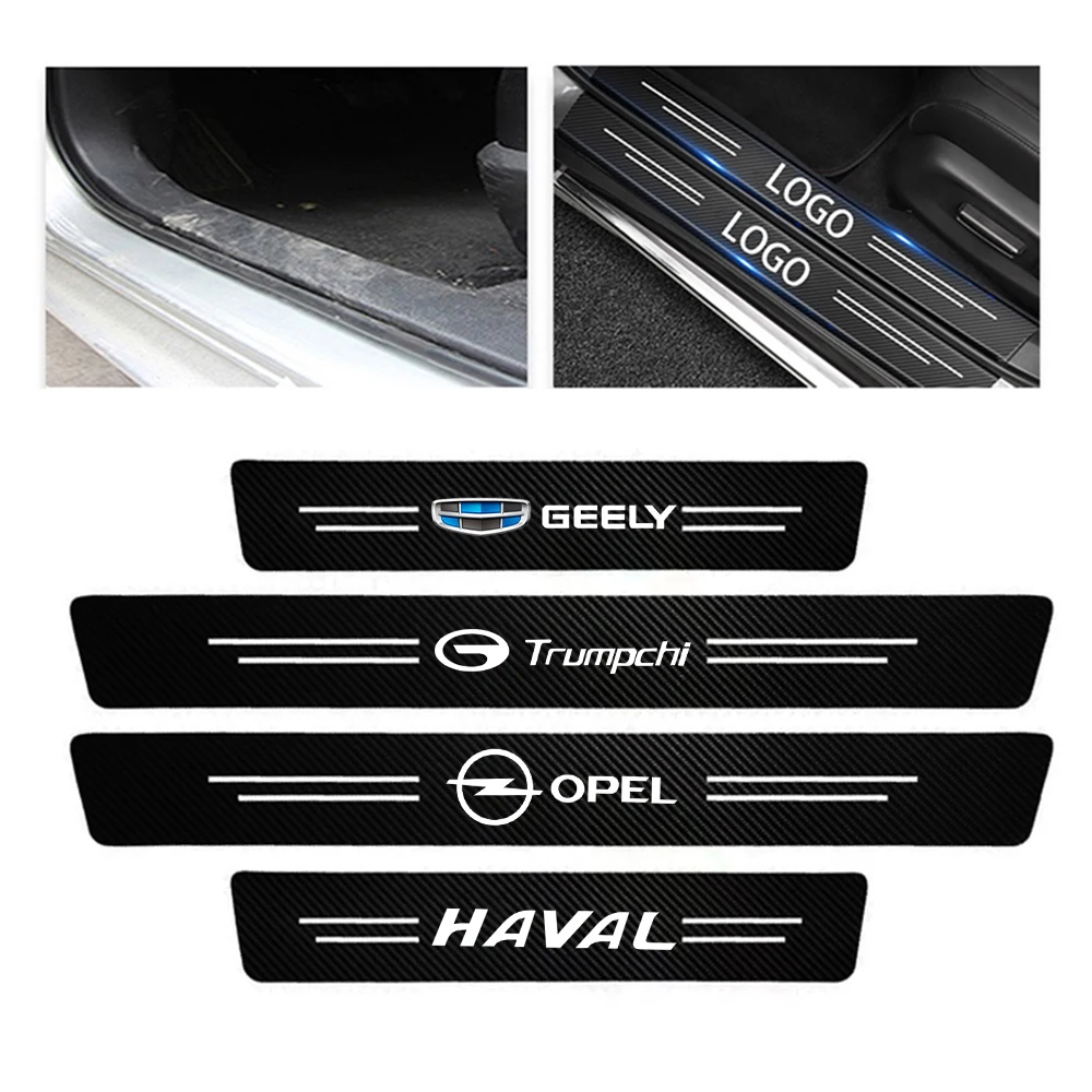 

4pcs Carbon Fiber Car Sticker Protector Strip Auto Door Sill Scratch For Jeep Toyota Mazda Kia Honda Great Wall Nismo Auto sill