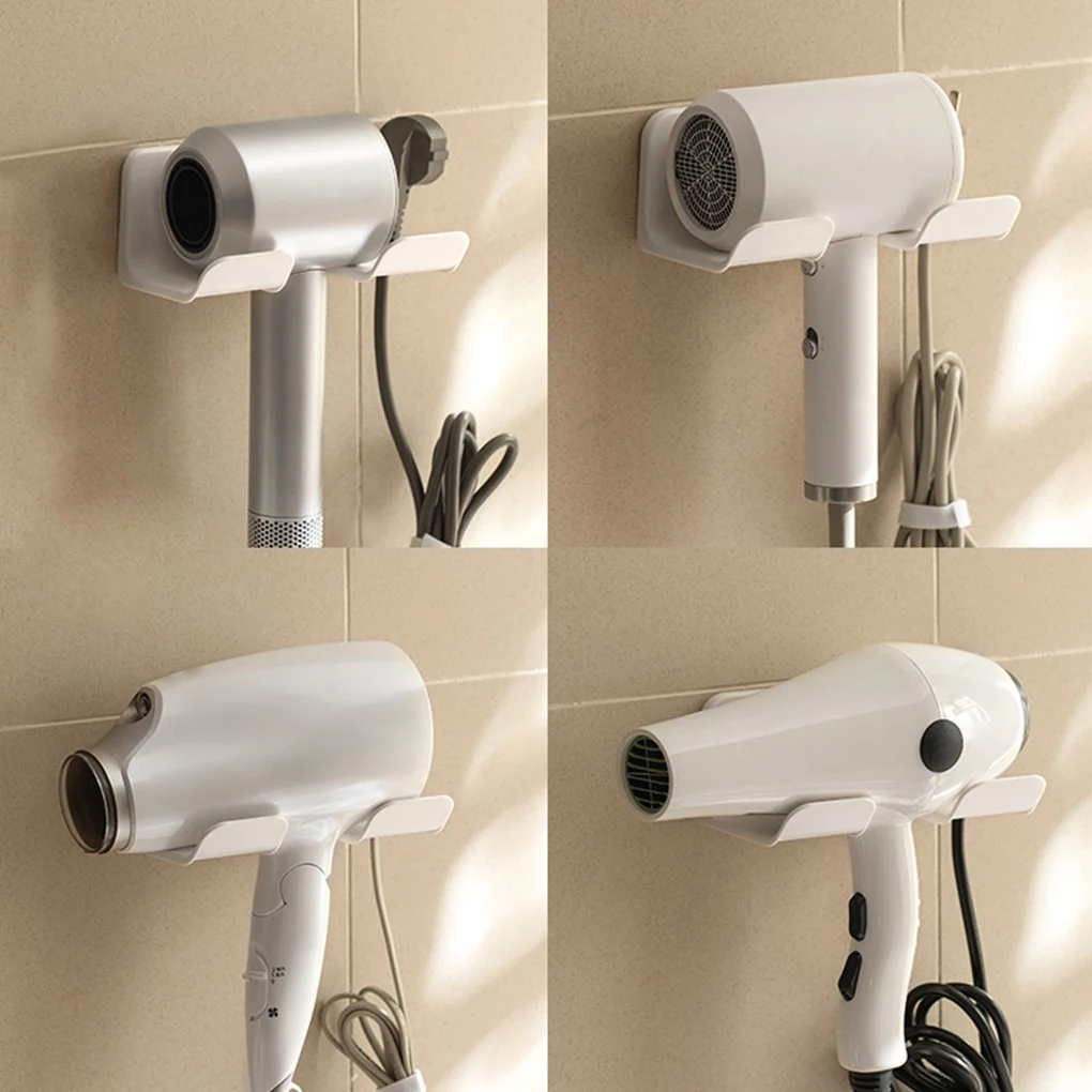 

Hair Dryer Storage Holder Wall Mounted Punchless Self-adhesive Hairdryer Household Washroom Dressing Room Rack Supplies