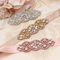 missrdress hand beaded wedding belt silver crystal bridal sash rhinestones bridal belt for wedding party porm gown jk853
