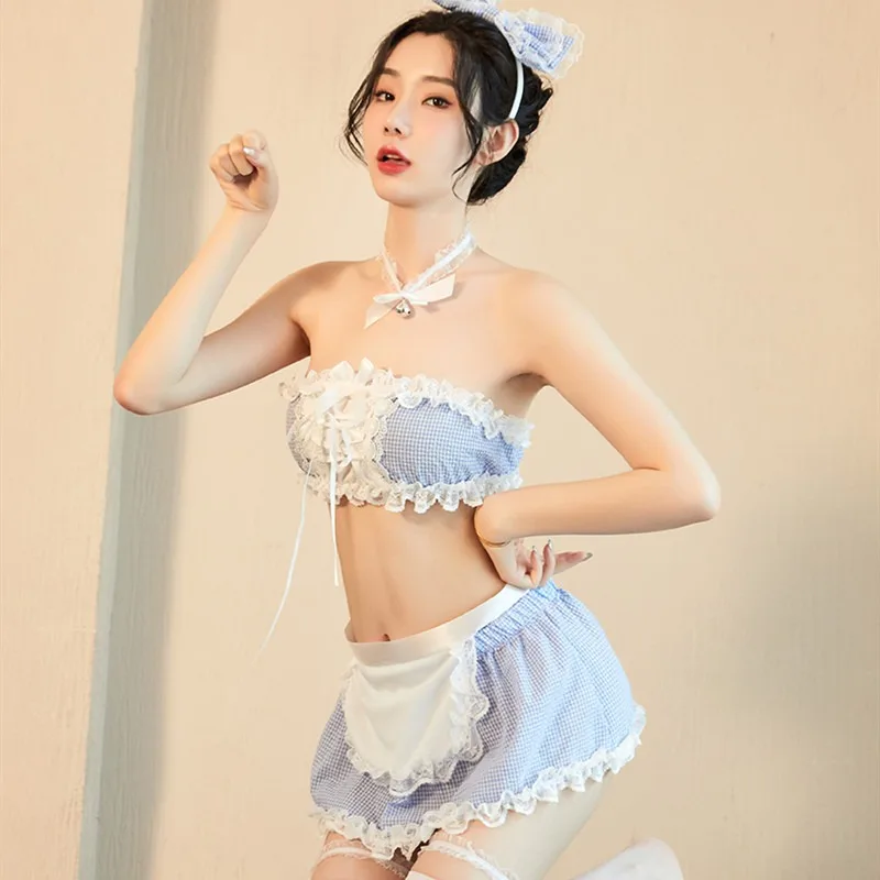 

Erotic Costume Fantasy Back Night Outfit Women Sexy Lingerie Sexy Underwear Female Sense Lange Maid Maid Uniform Seduction Set