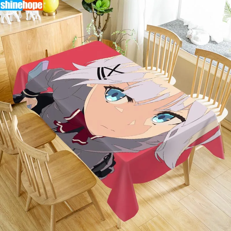 

New Arrival Custom Tantei Wa Mou Shindeiru Table Cloth Waterproof Oxford Fabric Rectangular Tablecloth Home Party Tablecloth