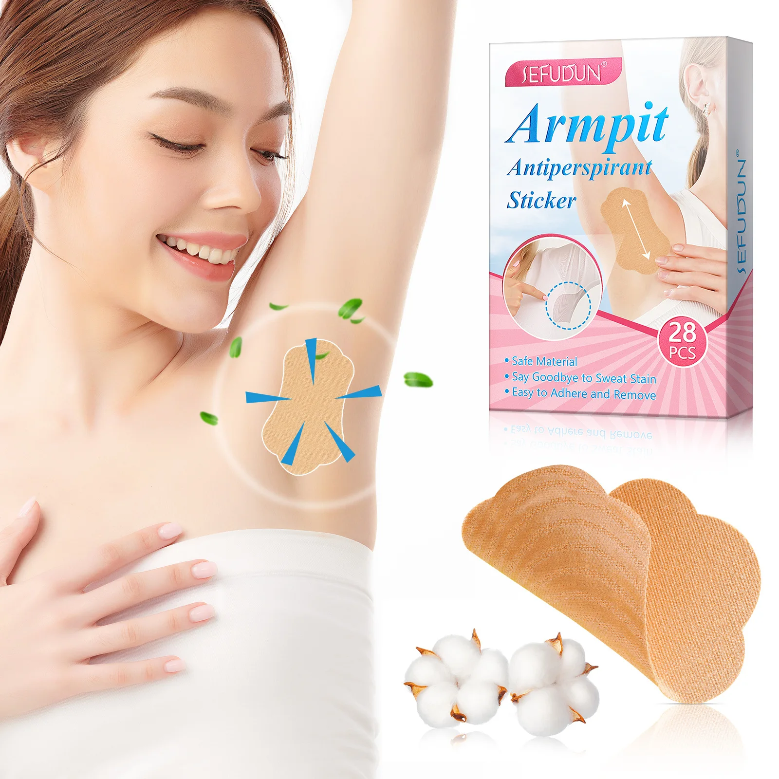 

28 Pcs Disposable Underarm Sweat Pads Non Visible Summer Armpit Absorbing Deodorant Antiperspirant Care Stickers For Women Men