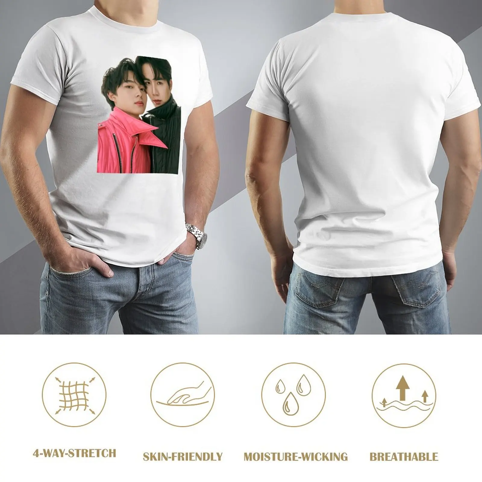 Zeenunew T-Shirt clothes cotton graphic tees plain white t shirts men