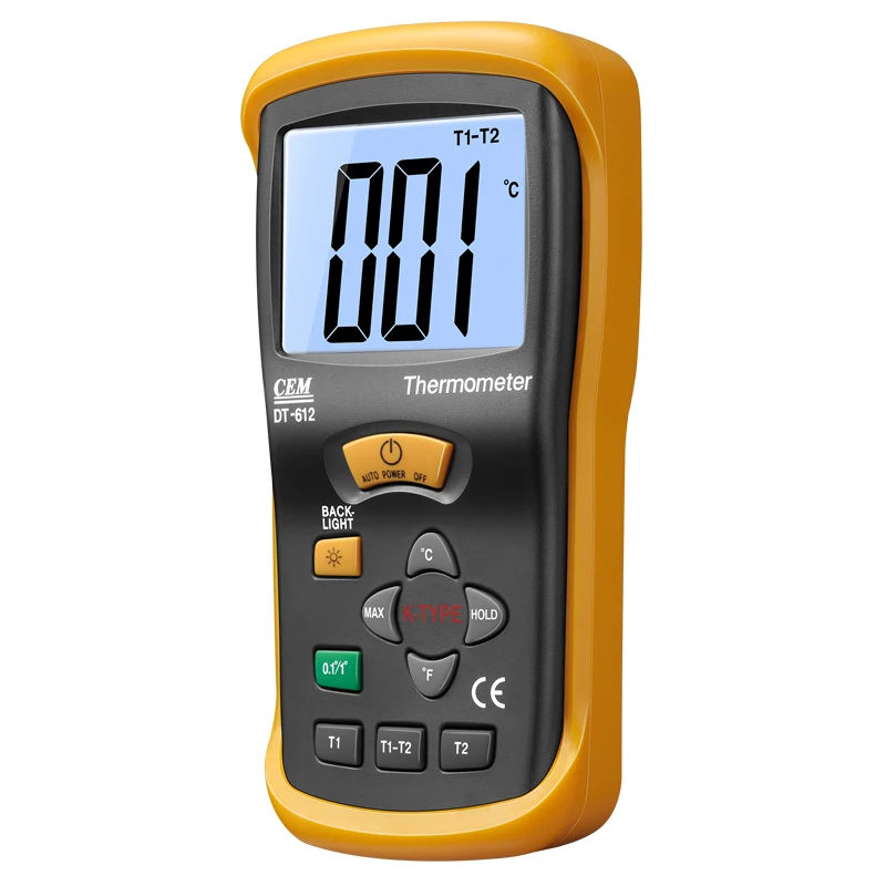CEM-612 Термометр термопары типа K с двойными входами для электронных промышленных