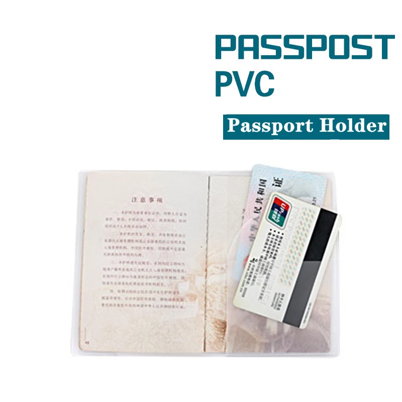 2pcs Travel Waterproof Dirt Passport Holder Cover Wallet Transparent PVC ID Card Holders Business Credit Case Pouch - купить по