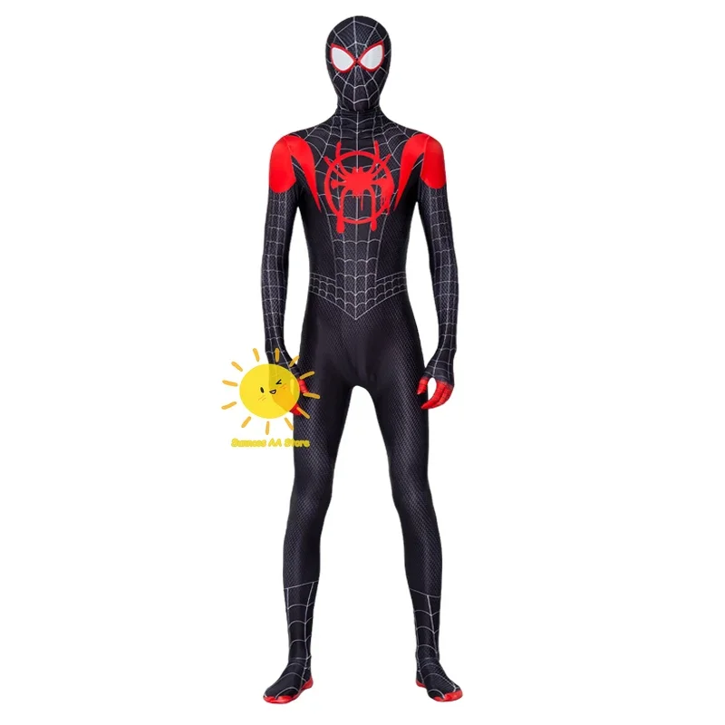 Фото BEAST KINGDOM Spider Miles Morales Косплей Хэллоуин Куртка Боди Маска Костюм Для Вечеринки Костюмы Spider Miles Фэнтези для Унисекс №4