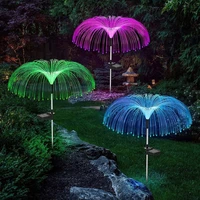 solar jellyfish light outdoor courtyard lights 7 colors changing fiber optic waterproof garden lawn holiday landscape decoration