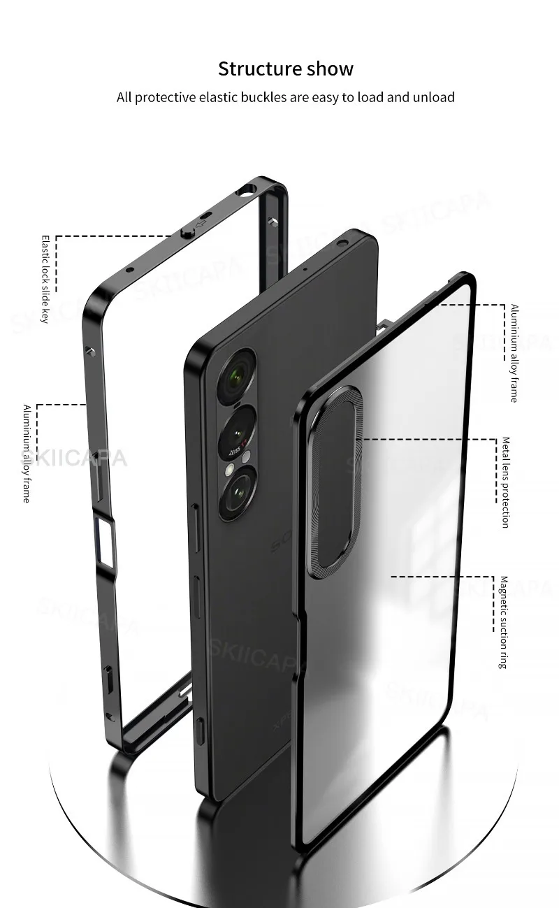 Фото Противоударный металлический чехол для телефона Sony Xperia 1 V II с металлическим каркасом из алюминиевого сплава, жесткий матовый бампер, чехол для Xperia 1 VI 1 V №4