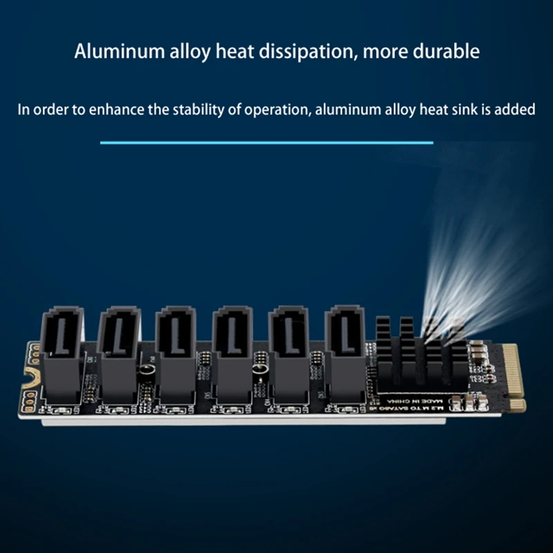 

PCIE To SATA 6Gpbsx6-Port Expansion Card M.2 MKEY PCI-E Riser Card M.2 NVME To SATA3.0 ASM1166 Support PM Function