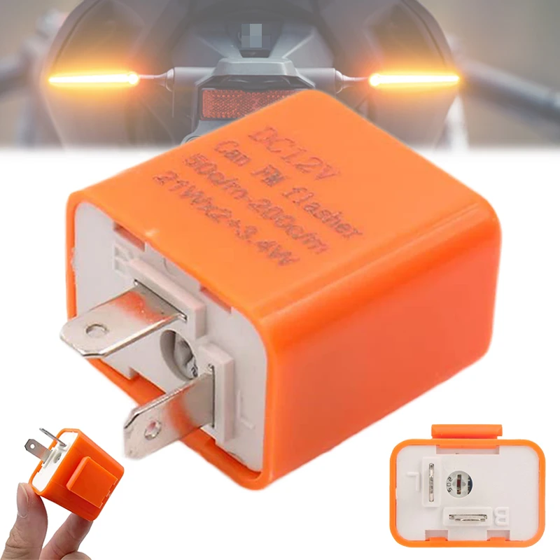 

Universal Motorcycle 2 Pin LED Flasher Relay 12V Adjustable Frequency of Turn Signals Blinker Indicator Relays Moto Accessories