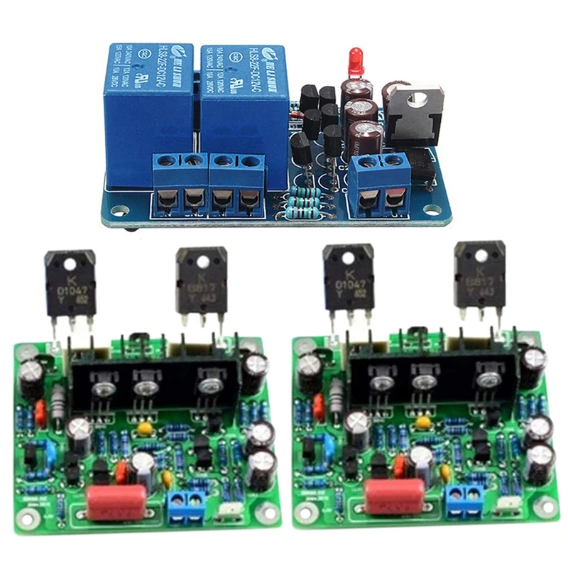 

2Pcs Mx50 Se 100Wx2 Dual Channels Audio Power Amplifier Board Hifi Stereo Amplifiers Diy Kit & 1Pcs Speaker Protection Board Com