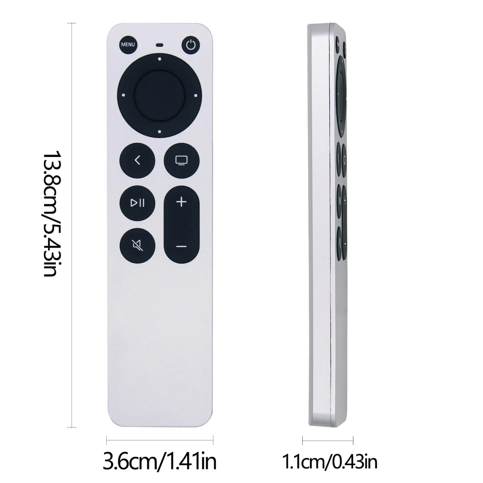 Фото Замена пульта дистанционного управления Apple TV, для Apple 4K/ Gen 1 2 3 4/ HD, A2169 A1842 A1625 A1427 A1469 A1378 A1218 (без Siri и голосового управления) №5