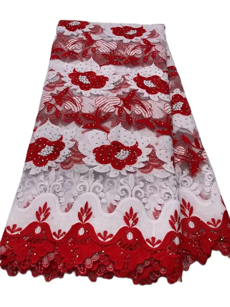 

Африканская кружевная ткань с камнем, французская сетка, 55 ярдов