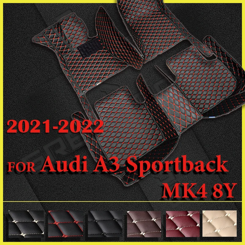 

Автомобильные коврики для Audi A3 Sportback MK4 8Y 2021 2022, индивидуальные автомобильные подкладки для ног, задняя крышка, аксессуары для интерьера