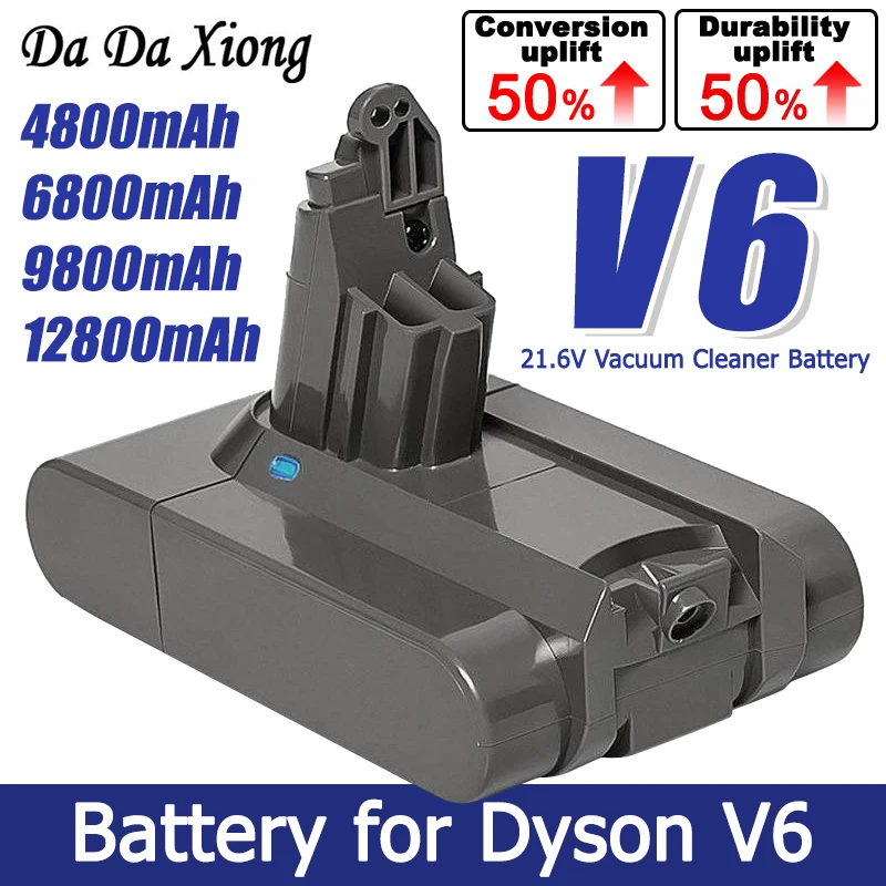 Фото Аккумулятор 12800 мАч 21.6В для замены батареи Dyson DC58 SV03 SV04 DC62 DC59 SV09 V6 Animal Motorhead V6 Slim V6 Absolute Vacuum №1