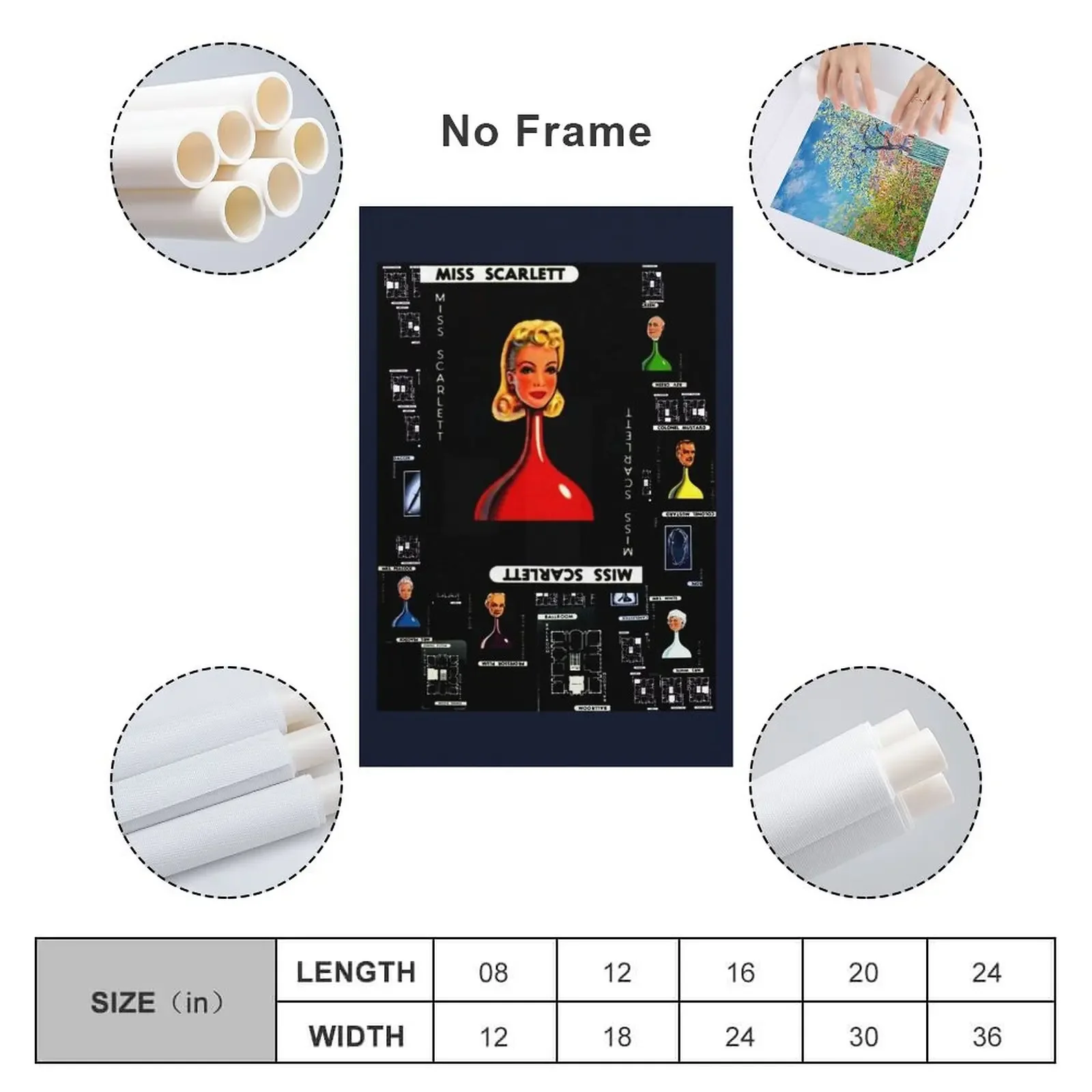 Печать на холсте Cluedo Scarlett аниме стиль